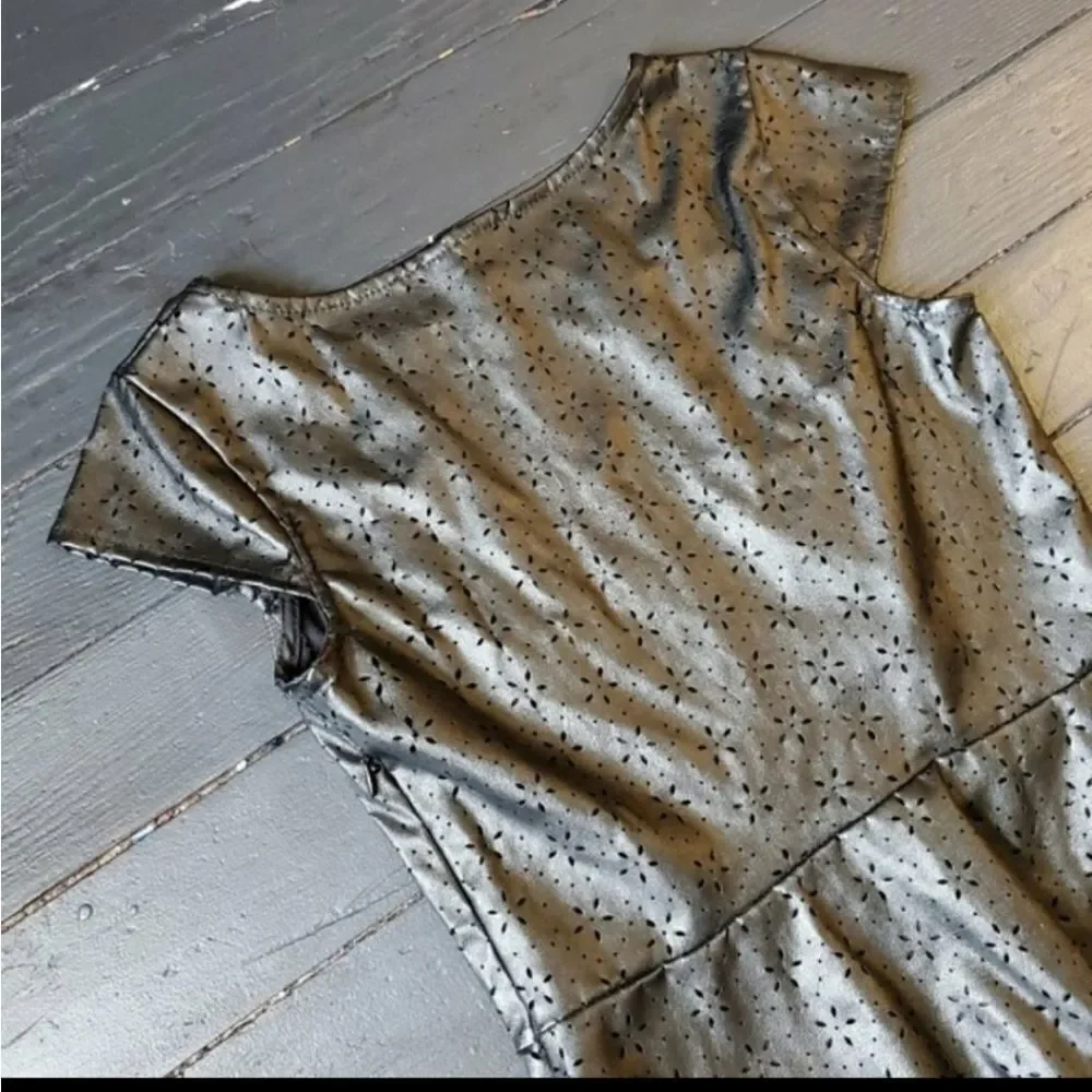 Anthropologie Black Pleather Blouse